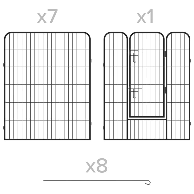 Rebel TARC MODULAR PENTRU CAINI 8 PANOURI 80X100 CM REBEL ANI