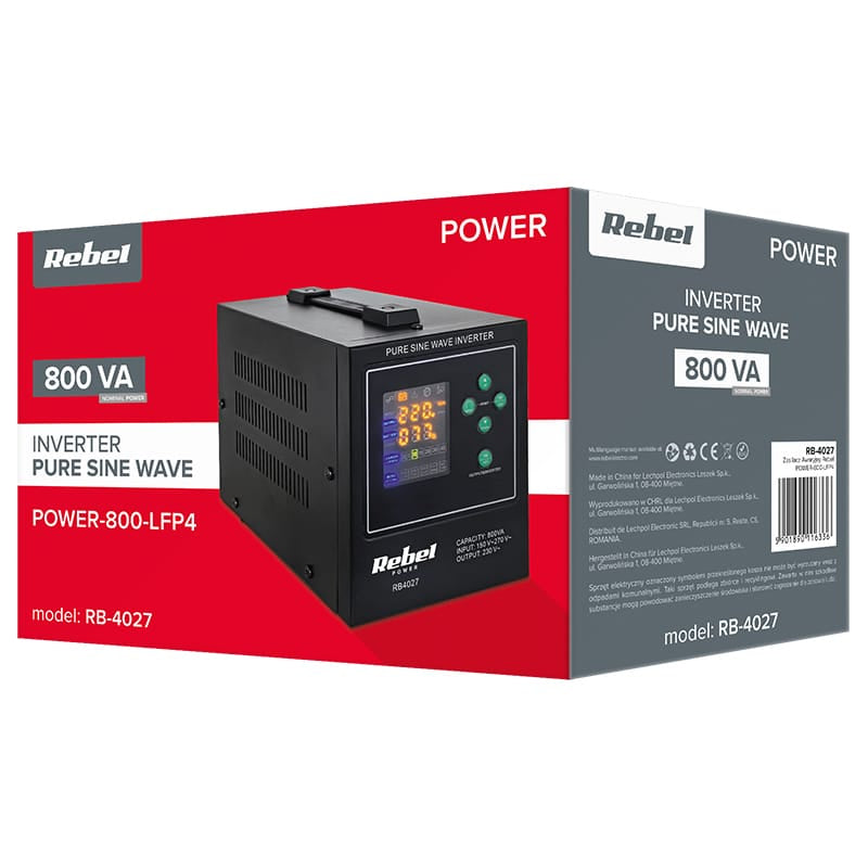 Rebel UPS centrale termice UPS Centrale Termice Rebel RB-4027 | 800VA, 500W, 12V, Sinus Pur