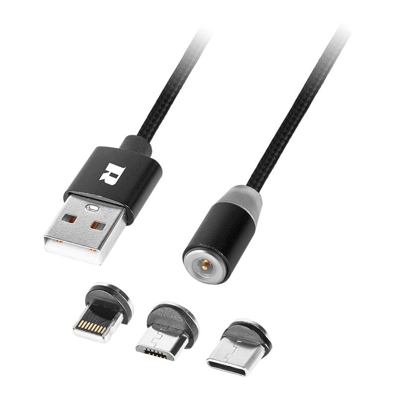 Rebel CABLU USB MAGNETIC 3 IN 1 100CM NEGRU REBEL