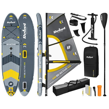 Rebel SET PLACA GONFLABILA WINDSURFING SUP 305X76X15 CM