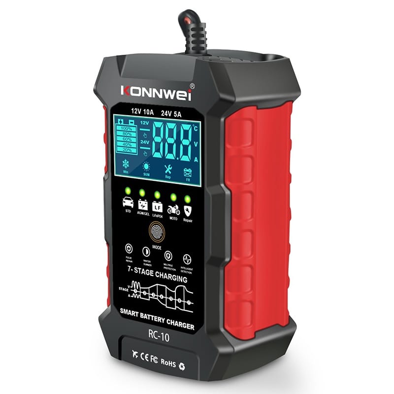 Konnwei Accesorii auto Redresor Auto Konnwei RC-10 | 12V/24V, Incarcare Inteligenta