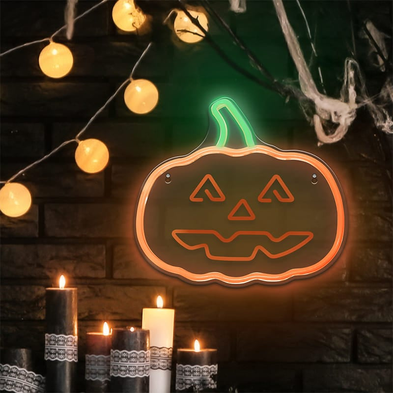 Forever light Corp iluminat Reclama Luminoasa LED Forever Light RTV100285 | Neon, Halloween, Verde/Portocalie