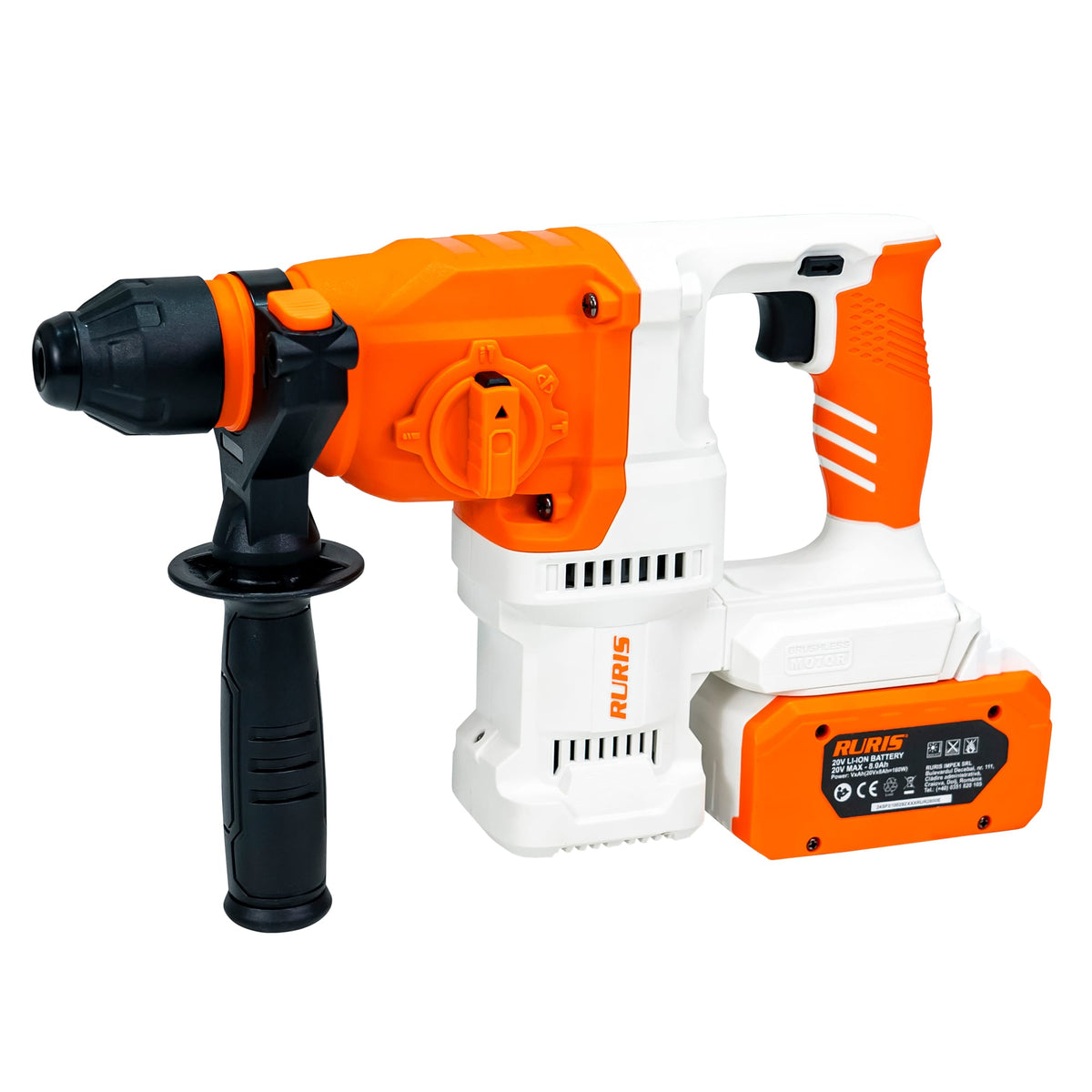 Ruris Ciocan rotopercutor Ciocan rotopercutor pe acumulator RURIS RMX2813 | Electric, fara perii, Viteza in gol 1150 rpm