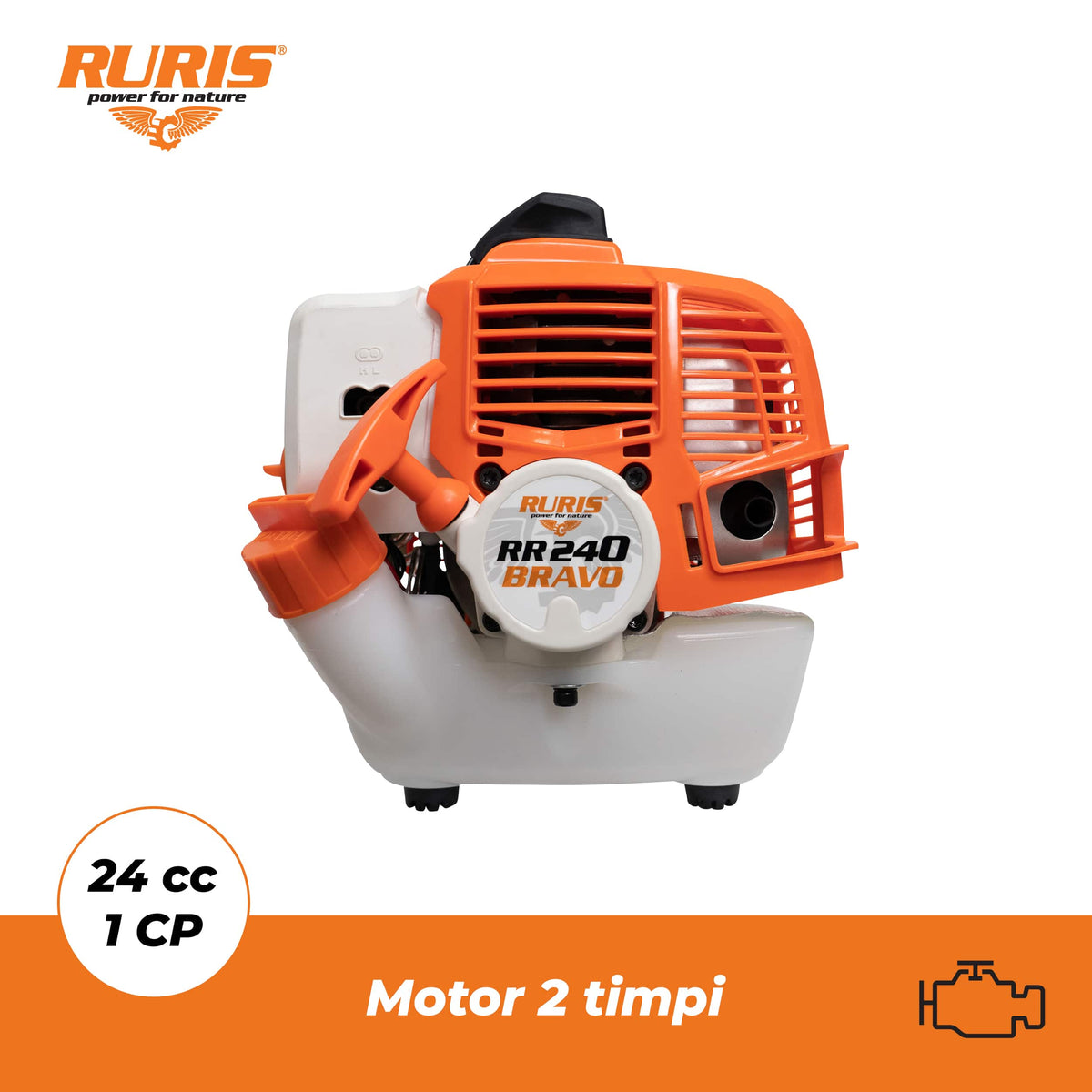Ruris Motocoasa Motocoasa RURIS RR240BRAVO | Concept Khumma, 2 timpi, Capacitate rezervor 600 ml, 1 CP