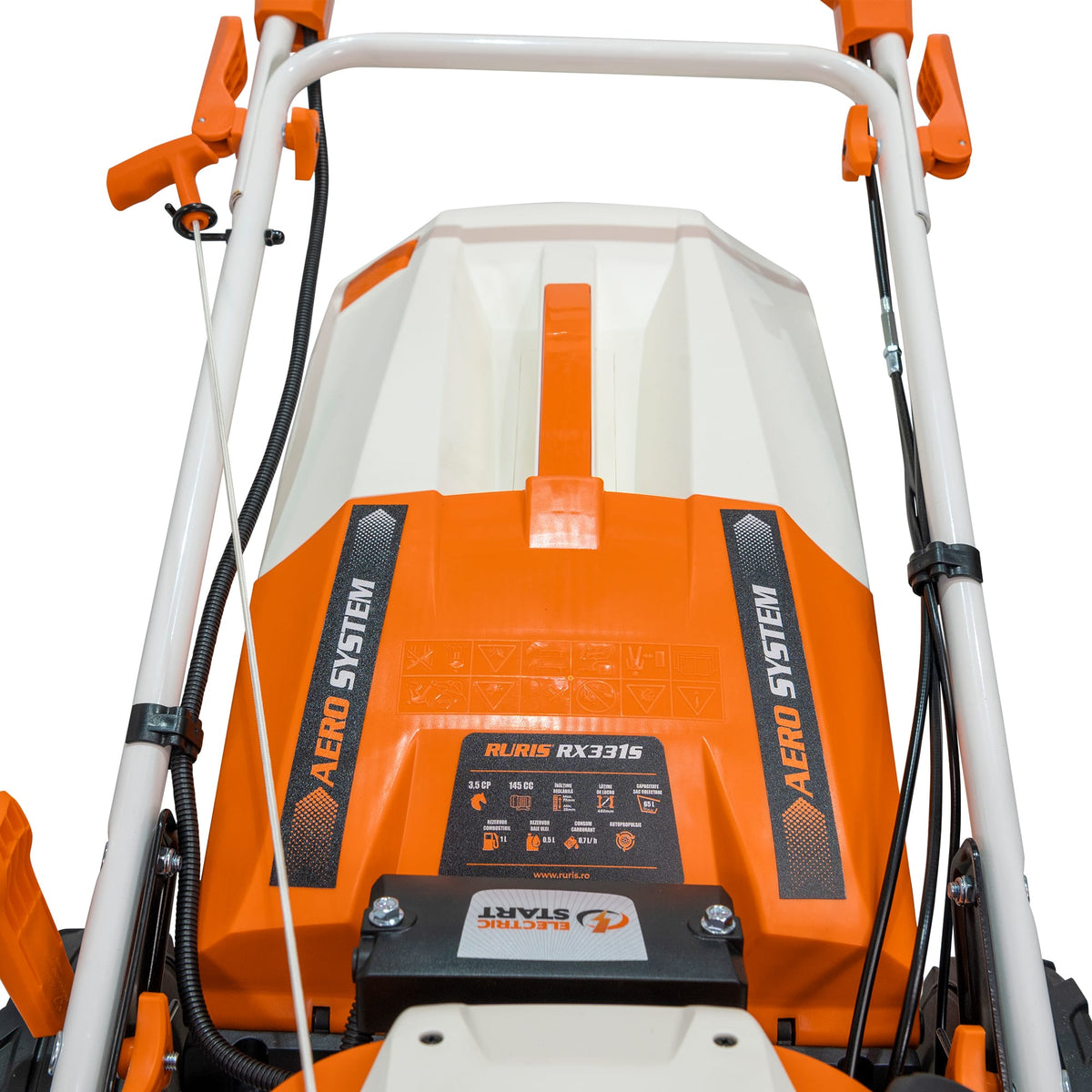 Ruris Masina de tuns gazon Masina de tuns gazon RURIS RX331S | 3.5 CP / 145 cc, 4 timpi, Înălţimea de lucru 25-75 mm