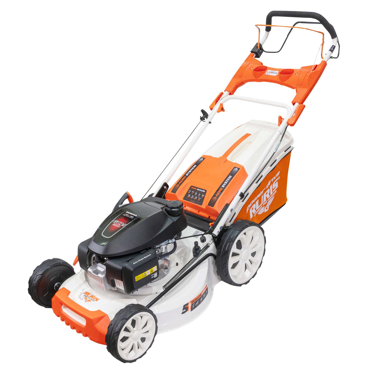 Ruris Masina de tuns gazon Masina de tuns gazon RURIS RX555S | 5.2 CP / 202 cc, HONDA GCV200, 4 timpi, Înălţimea de lucru 25-75 mm