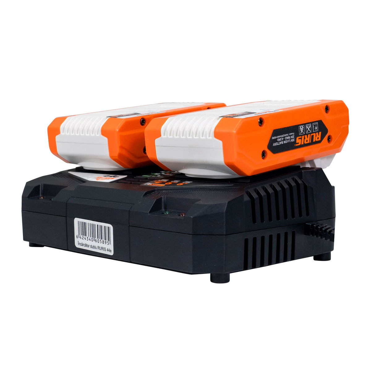 Kit 2 acumulatori + încărcător dublu RURIS Alfa Up 4444e