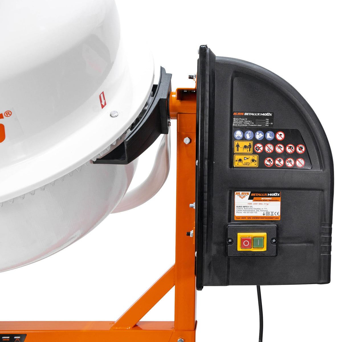Ruris Betoniera Betoniera RURIS Betalux 1400X | Electric, Alimentare 230V~ 50Hz, Volum cuva 140 Litri