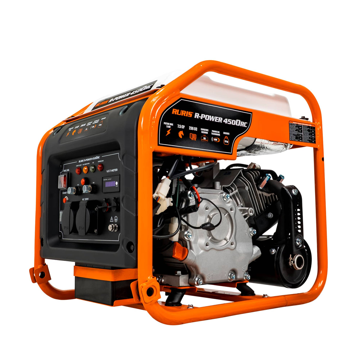 Ruris Generator curent Generator-invertor RURIS R-Power 4500RC | 7.5 CP, General Engine, Capacitate rezervor 10 L