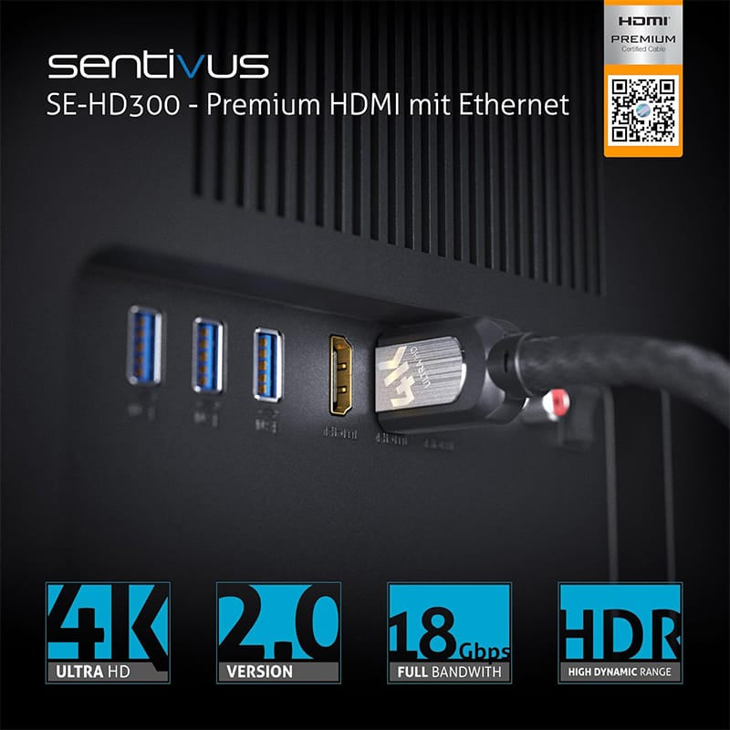 Sentivus CABLU PREMIUM HDMI TATA - TATA 4K 3.0M SENTIVUS