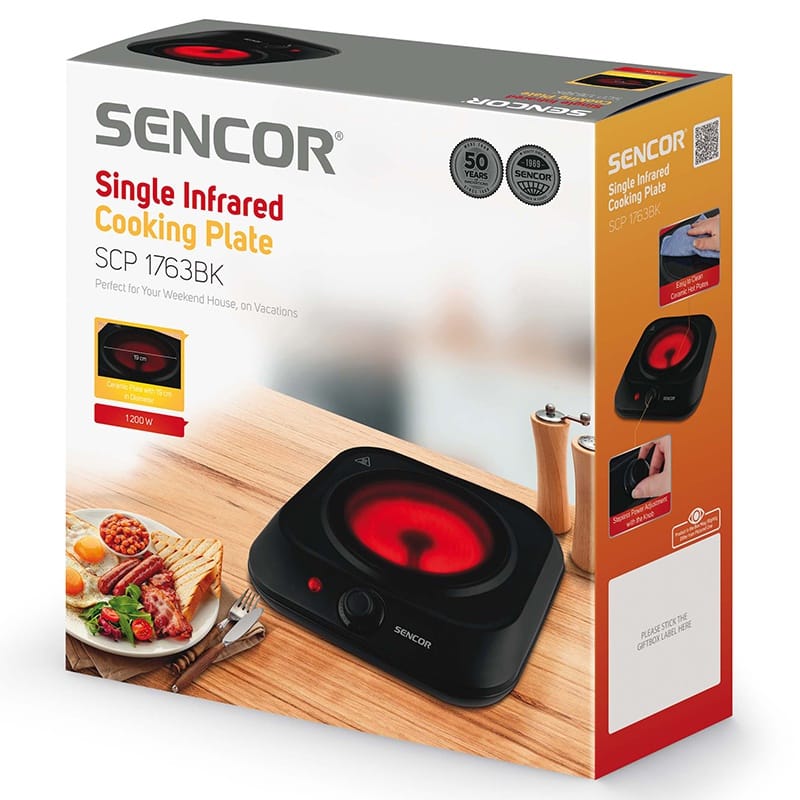 Sencor Plita electrica Plita Electrica Sencor SCP1763BK | 1200W, Negru