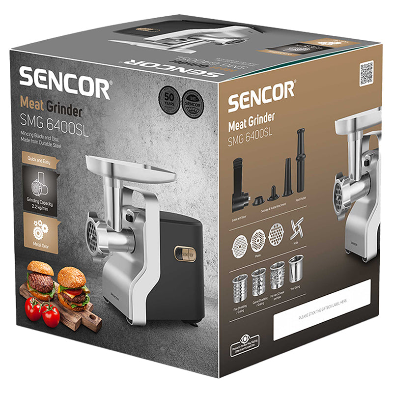 Sencor Masina de tocat Masina de tocat carne Sencor SMG6400SL | 700W, 1.5kg/min, Accesorii inox
