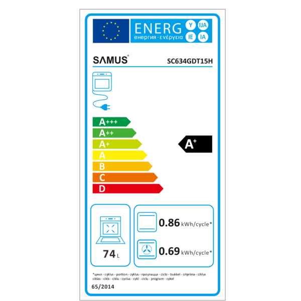 Samus Pachet built in Pachet Built In Samus PACHET SAMUS-ONL55 | Cuptor Electric SC634GDT15H, 74L, Clasa A+, Autocuratare catalitica + Plita incorporabila vitroceramica PSVE-64BG3, 5800W, 4 arzatoare, sticla ceramica neagra