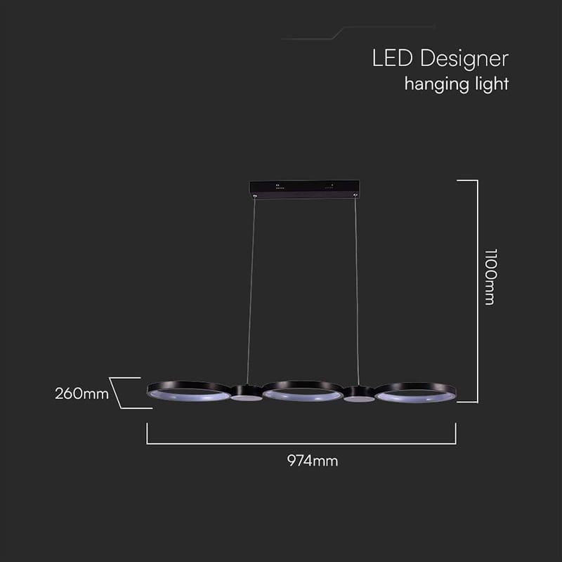 V-Tac Candelabru LED Candelabru LED V-Tac 38W 4000K Alb Neutru, Negru, 95x100 cm, IP20