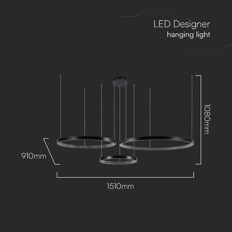 V-Tac Candelabru LED Candelabru LED Design V-TAC 57W 4000K Neutru 6840 lm Negru IP20 CRI>80 120°