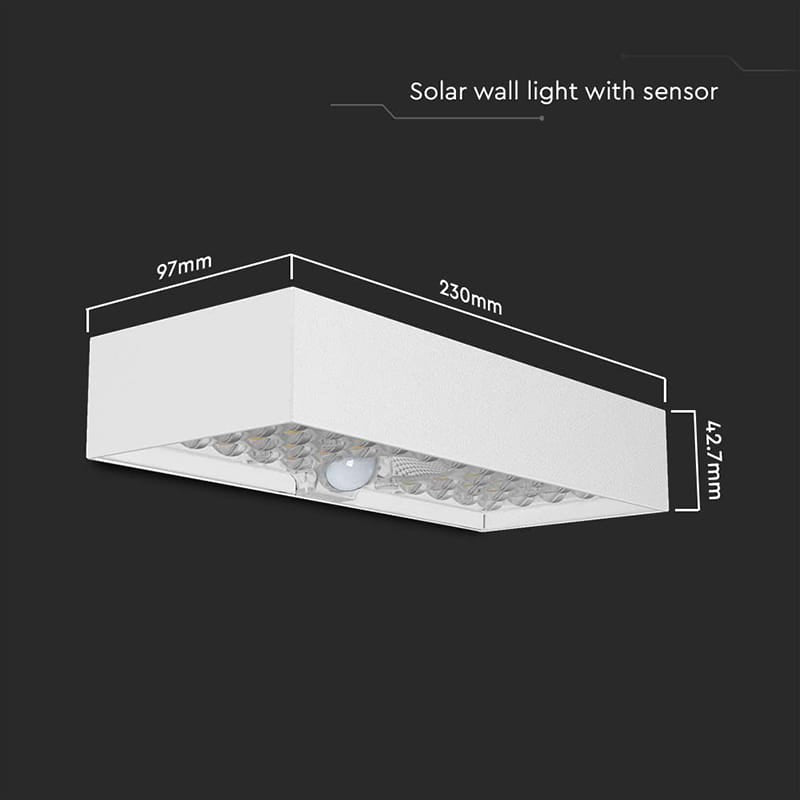 V-Tac Lampa LAMPA EXTERIOARA 6W IP65 4000K INCARCARE SOLARA - ALB