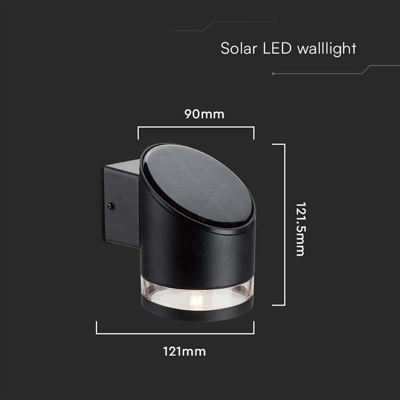 V-Tac Lampa LED LAMPA LED CU INCARCARE SOLARA 1W IP54 3000K - NEGRU