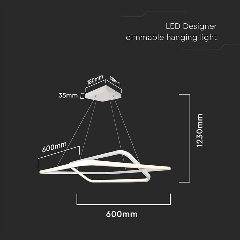 V-Tac Candelabru LED Candelabru LED V-Tac dimabil 50W, 3000K alb cald, 5150 lm, alb, 60x60x120 cm, IP20