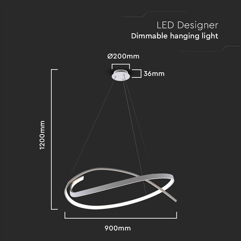 V-Tac Candelabru LED V-Tac Dimabil 48W, 3000K Alb Cald, 80x120 cm, Alb, 5150 lm, IP20