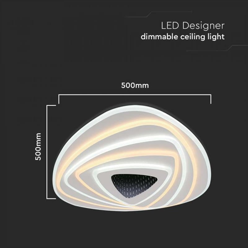 V-Tac Plafonieră LED V-Tac 120W dimabilă, 3in1 3000K/6000K, 12800 lm, alb, 500x500 mm, IP20