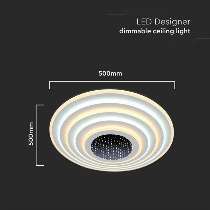V-Tac Plafonieră LED decorativă V-Tac 125W dimabilă, 3 în 1 (3000K/4000K/6000K), 13100 lm, 500x500 mm, alb, IP20