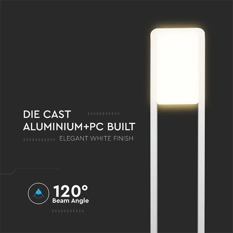 V-Tac Stâlp iluminat LED exterior V-Tac 10W IP65, 3000K alb cald, 900 lm, negru, aluminiu, Ø163x800 mm