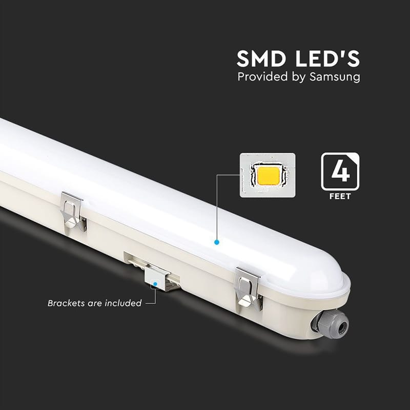 V-Tac Corp iluminat Corp iluminat LED V-Tac 36W 120cm IP65 cu senzor microunde, 4000K alb neutru, 4320lm, cip Samsung