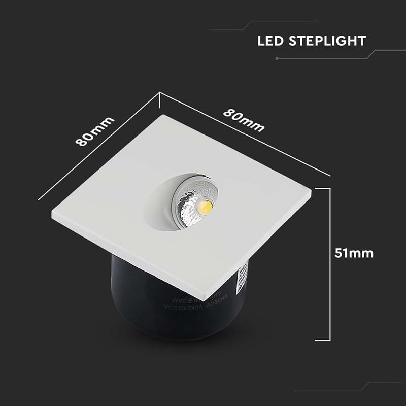 V-Tac SPOT LED STEPLIGHT 3W 3000K ALB CALD