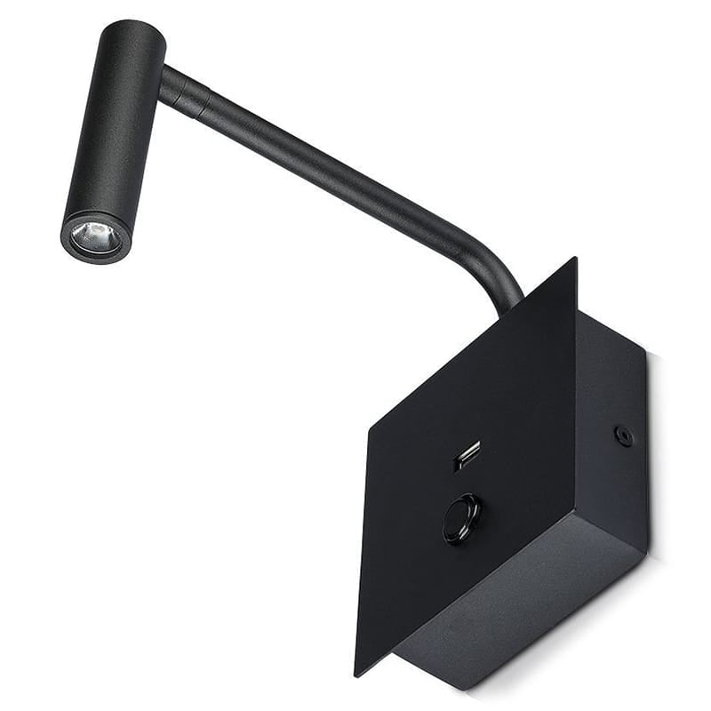 V-Tac Aplica LED de perete V-Tac 3W COB CREE, 3000K Alb Cald, 180 lm, unghi 30°, IP20, Negru, Aluminiu 90x60x30 mm