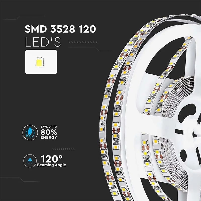 V-Tac Banda LED BANDA LED SMD3528 120LED/M 4000K IP20 5M