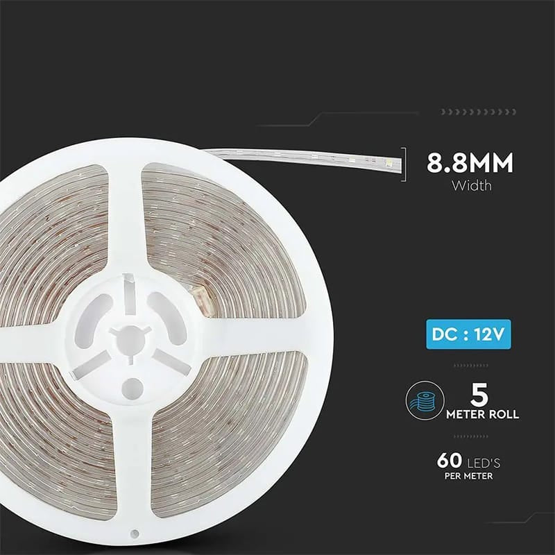 V-Tac Banda LED BANDA LED SMD3528 60LED/M 4500K IP65 5M