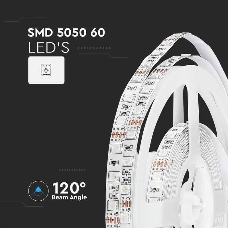 V-Tac Banda LED BANDA LED SMD5050 60LED/M RGB IP20 5M