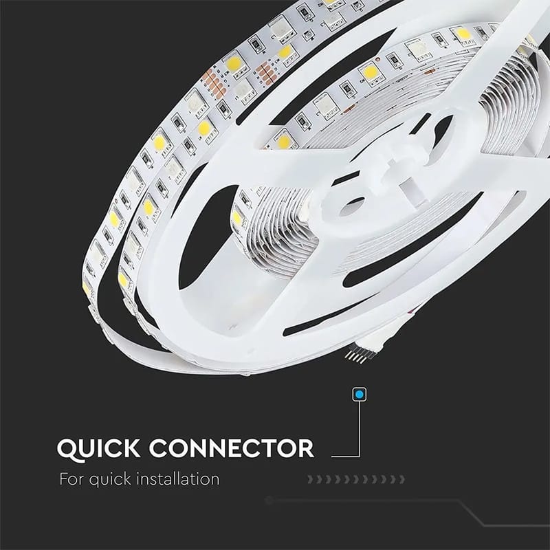 V-Tac Banda LED BANDA LED SMD5050 60LED/M RGB + ALB NEUTRU IP20 5M