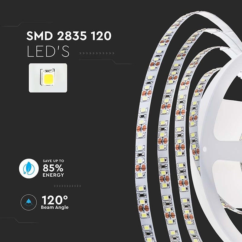 V-Tac Banda LED BANDA LED SMD2835 120LED/M 24V 6500K IP20 10M