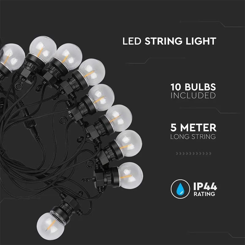 V-Tac GHIRLANDA LED 5M 10 BECURI 0.4W / BEC 3000K