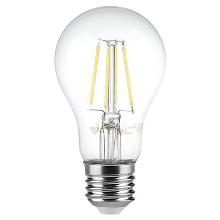 V-Tac Bec BEC E27 A60 CU FILAMENT LED 6W 4000K ALB NEUTRU
