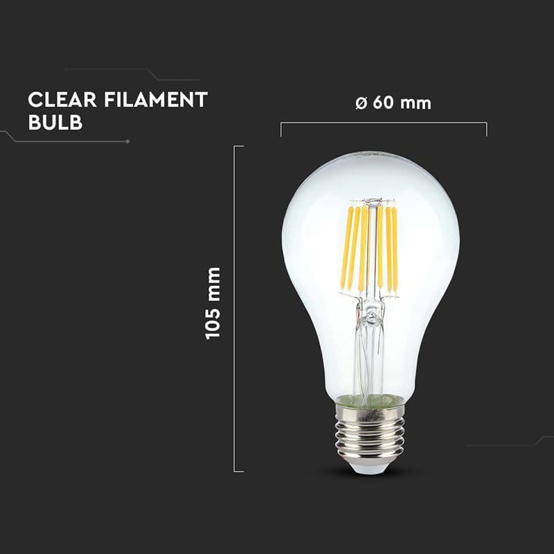 V-Tac Bec LED BEC LED A60 E27 10W CU FILAMENT 4000K
