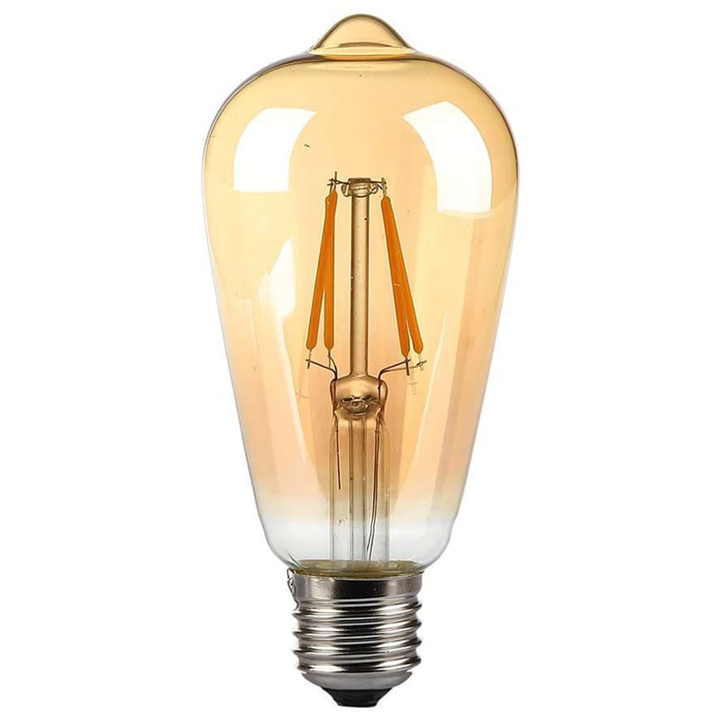 V-Tac Bec LED BEC LED ST64 E27 8W CU FILAMENT 2200K ALB CALD MODEL EDISON
