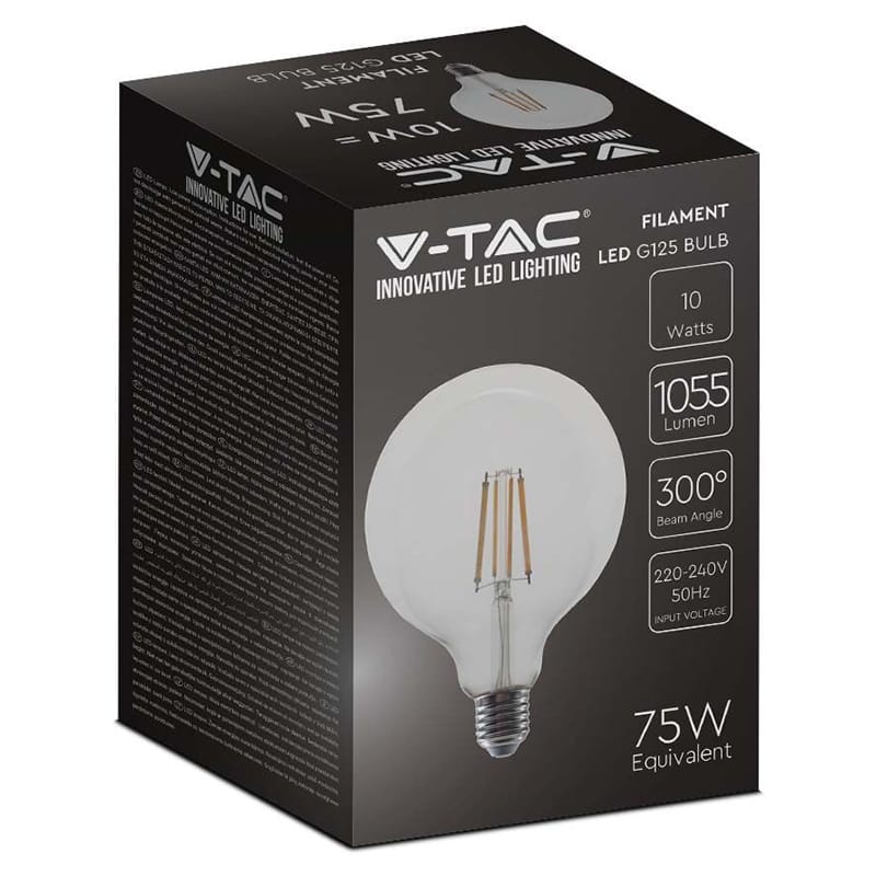 V-Tac Bec BEC G125 E27 10W CU FILAMENT 3000K