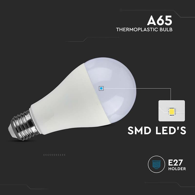 V-Tac Bec LED BEC LED A65 E27 15W 4000K ALB NEUTRU