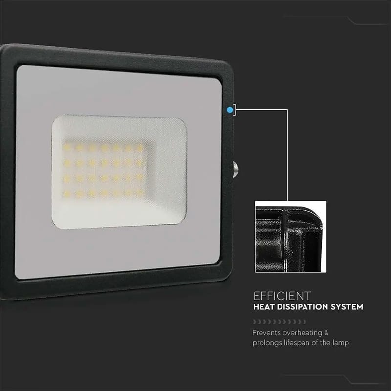 V-Tac Reflector LED REFLECTOR LED SMD 30W 4000K IP65 - NEGRU