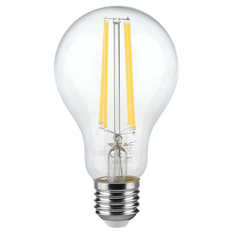 V-Tac BEC A60 E27 FILAMENT LED 12W 3000K ALB CALD