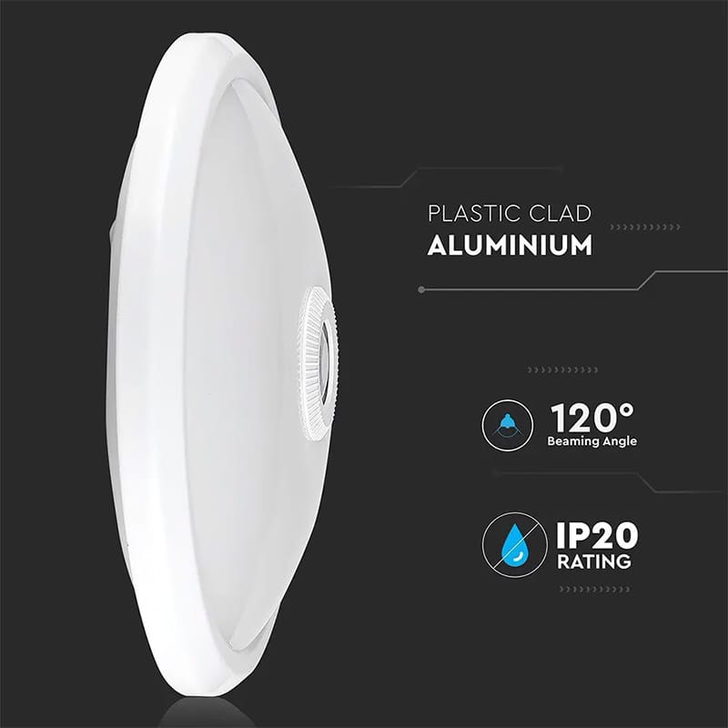 V-Tac Plafoniera LED PLAFONIERA LED 12W IP20 SENZOR DE MISCARE 6400K ALB RECE
