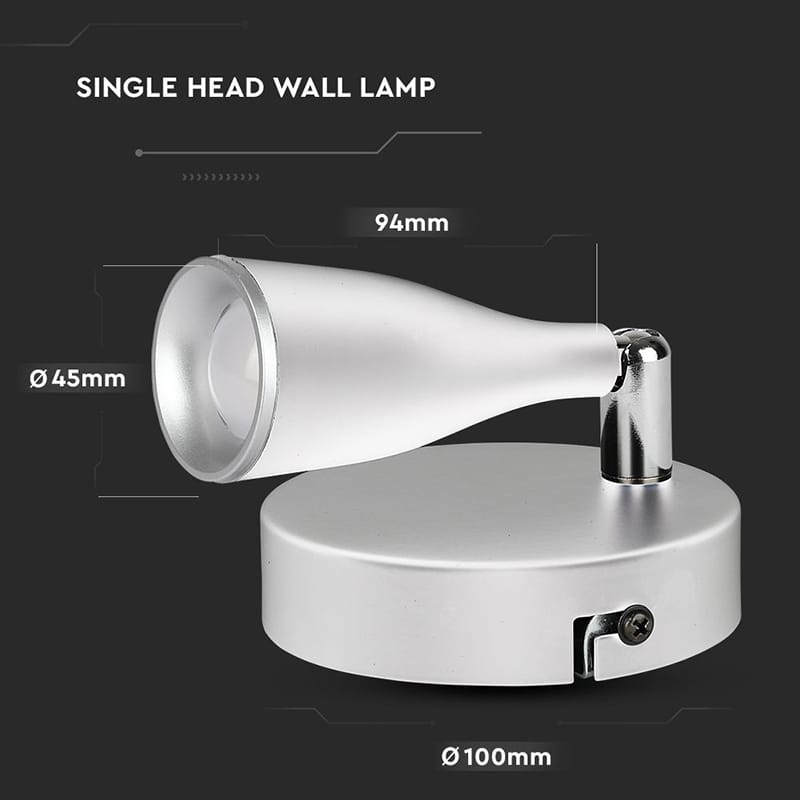 V-Tac Lampa LED LAMPA LED MONTAJ PERETE 4.5W 4000K ALB NEUTRU - ALB