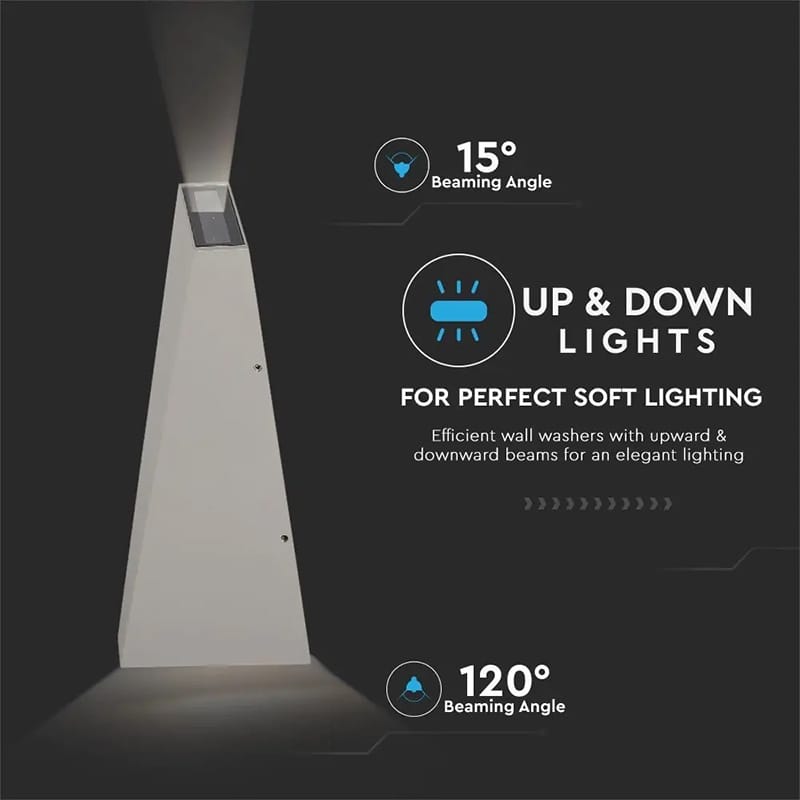V-Tac Aplica LED Exterior V-Tac 4W IP65 3000K Alb Cald, Corp Aluminiu Gri, 450 lm, 120°