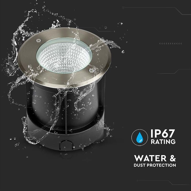 V-Tac Lampa LED Lampă LED încastrabilă pardoseală V-Tac IP67, 10W, 4000K, 850 lm, negru, inox/aluminiu/sticlă, 150x153 mm