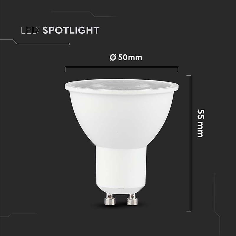 V-Tac Bec Spot LED BEC SPOT LED GU10 7.5W 38' 4000K ALB NEUTRU, CIP CREE