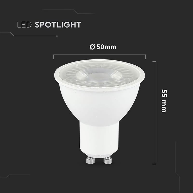 V-Tac Bec Spot LED BEC SPOT LED GU10 7.5W 220-240V 6400K ALB RECE