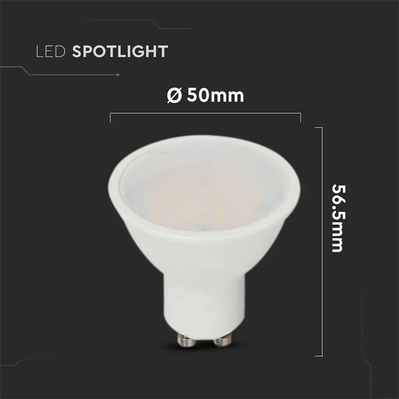V-Tac Bec Spot LED BEC SPOT LED GU10 10W 6500K ALB RECE, CIP SAMSUNG