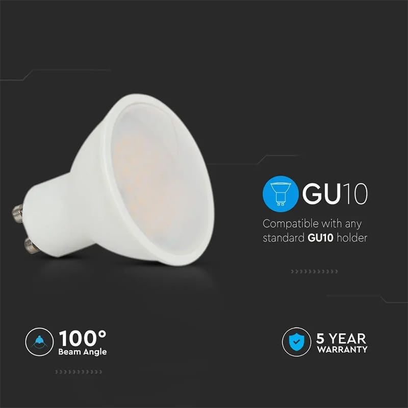 V-Tac Bec Spot LED BEC SPOT LED GU10 10W 6500K ALB RECE, CIP SAMSUNG